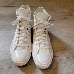 Stylish White High-Top Sneakers